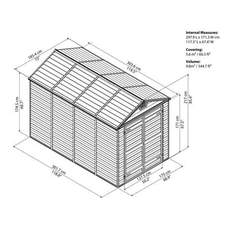 Palram Skylight 6x10 hnědý - zahradní domek - 2