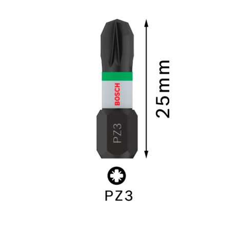 Šroubovací bit Bosch PRO Impact Control 25 mm PZ3 2 ks 2608522402 - 3