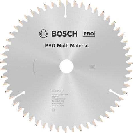 Pilový kotouč Bosch PRO MultiMaterial 190 mm 54T 2608640508