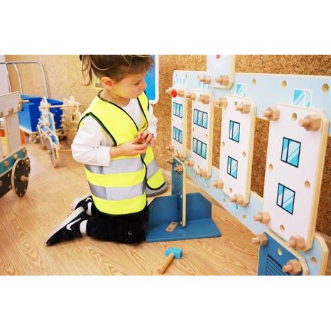 Dřevěná světle modrá stavební sada Classic World - 5