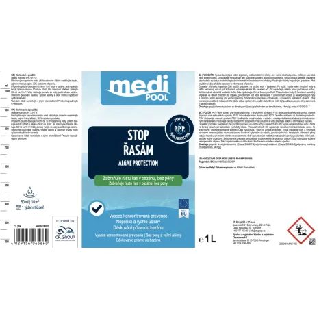 Stop řasám - Algae protection, nepěnivý mediPOOL 1,0 l - 3