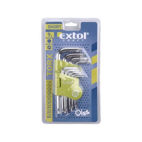 EXTOL CRAFT 66010 - L-klíče TORX, sada 9ks, T 10-50mm, krátké, vrtané - 2