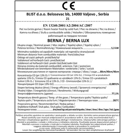Krbová kamna BLIST Ekonomik LUX / BERNA LUX Antracit - 5