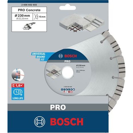 Diamantový segmentový kotouč Bosch PRO Concrete 230 mm 2608602655 - 2