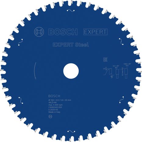 Pilový kotouč Bosch EXPERT Steel 184 mm 48T 2608643055