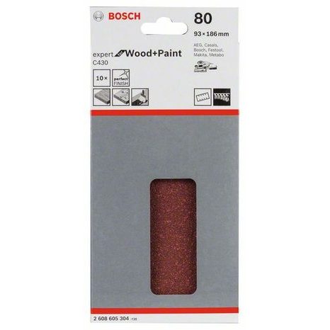 10x Brusný papír Bosch C430 2608605304 - 2