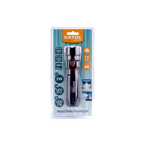 Svietidlo s magnetom CREE + COB, CREE 3W XPE EXTOL LIGHT 43117 - 4
