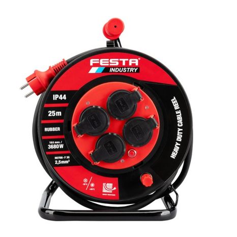 Venkovní prodlužovací kabel na bubnu 25m 3x2,5mm² FESTA INDUSTRY 37740 - 2