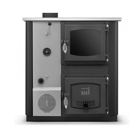 Sporák s výměníkem TEMY PRO 18 kW levá, černá