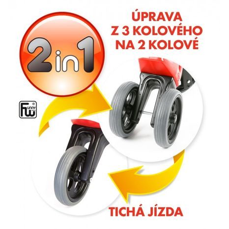 Odrážedlo FUNNY WHEELS Rider Sport červené 2v1 TEDDIES - 7