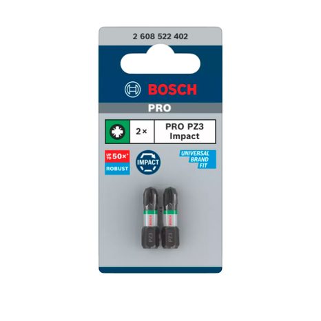 Šroubovací bit Bosch PRO Impact Control 25 mm PZ3 2 ks 2608522402