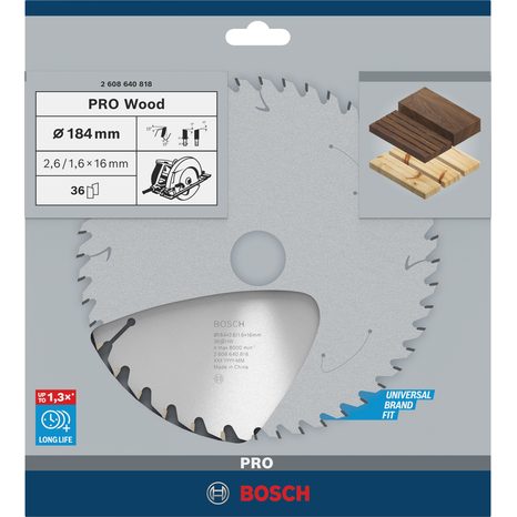 Pilový kotouč Bosch PRO Wood 184 mm 36T 2608640818 - 2