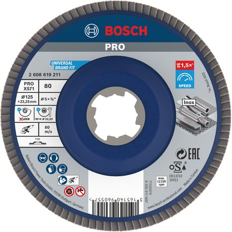 Brusný lamelový kotouč Bosch PRO X571 125 mm G80 2608619211