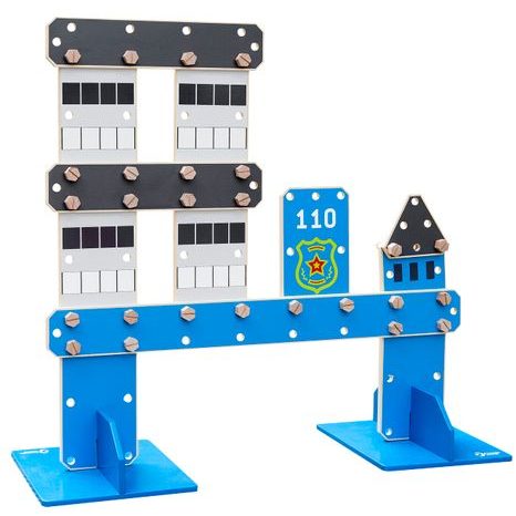 Dřevěná modrá stavební sada Classic World