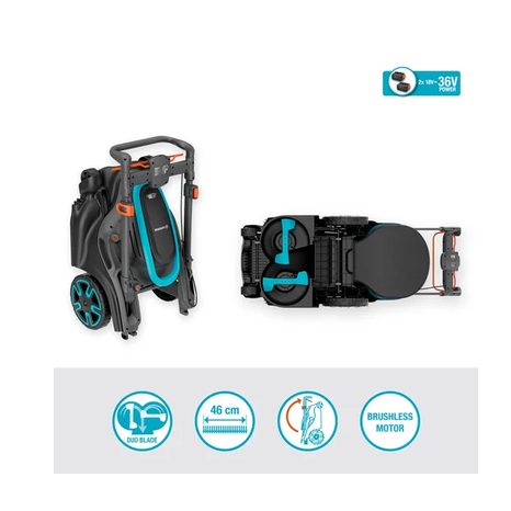 Aku sekačka na trávu Gardena PowerMax Duo 46/36V 14646-20 - 4