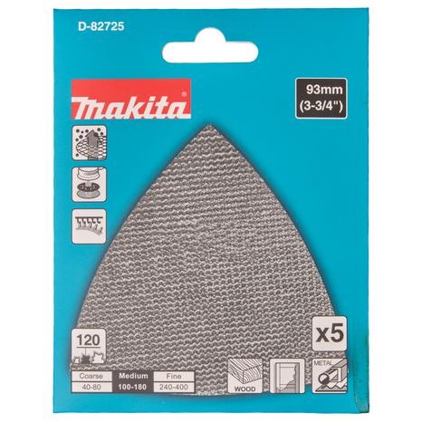 5x Brúsny papier Makita 93x93x93mm, A120 - 2