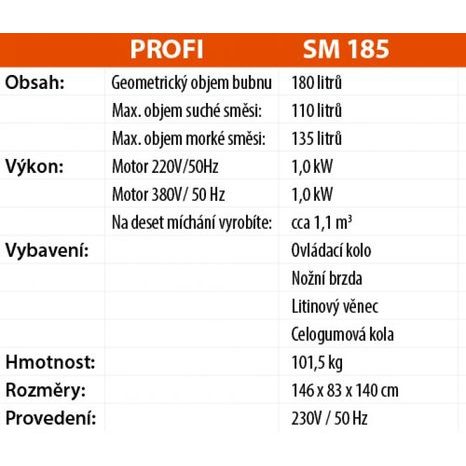 Elektrická stavební míchačka LESCHA SM 185S WS BR 35514 - 2