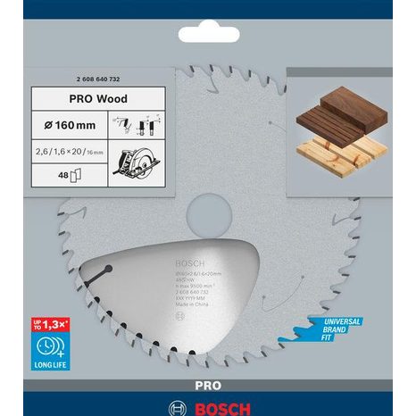Pilový kotouč Bosch PRO Wood 160 mm 48T 2608640732 - 2