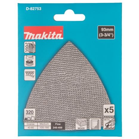 5x Brúsny papier Makita 93x93x93 mm, A320 - 2