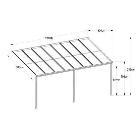 Hliníková pergola Riwall PRO RMPP 16 x 10 antracit 5x3m - 3
