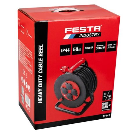 Venkovní prodlužovací kabel na bubnu 50m 3x2,5mm² FESTA INDUSTRY 37741 - 4
