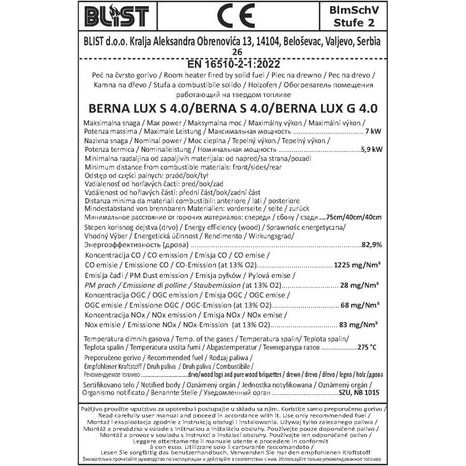 Krbová kamna Blist BERNA LUX G - béžová - 5