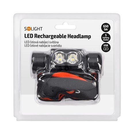 Čelovka nabíjecí SOLIGHT 650lm WN41 - 8