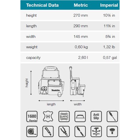 Taška pre pokrývače Makita E-15213 - 3