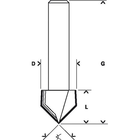 Drážkovací fréza tvaru V Bosch PRO 2608628407 - 3