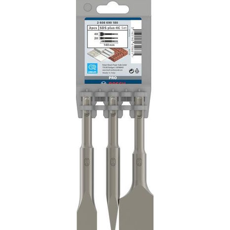 Sada sekáčů a špičáku Bosch PRO SDS plus-4C 2608690180 - 2