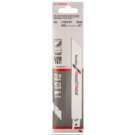 Pilový plátek Bosch Flexible for Wood and Metal S922VF 5 ks 2608656017