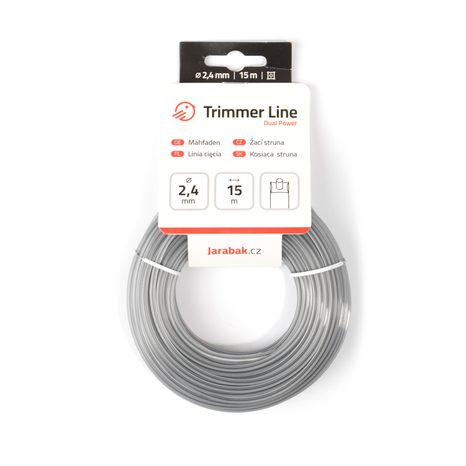 Žací struna Jarabák Dual Power čtvercová 2,4 mm x 15 m