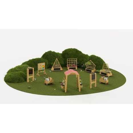 Dřevěný trojúhelníkový záhon na kolečkách Classic World - 2