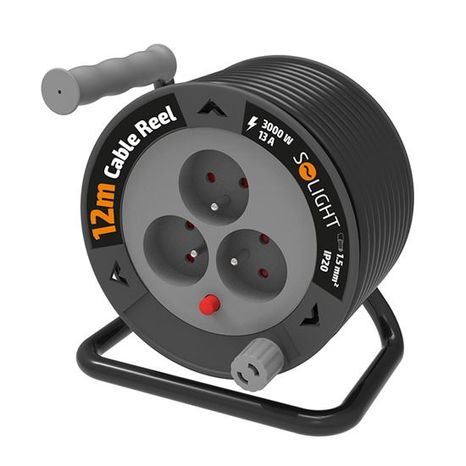 Prodlužovací kabel SOLIGHT buben 12m, 3x1,5mm² PB24