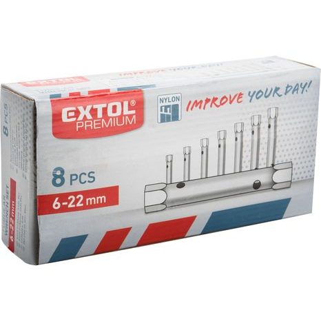 EXTOL PREMIUM 8816370 - klíče trubkové, sada 8ks, 6-22mm - 3