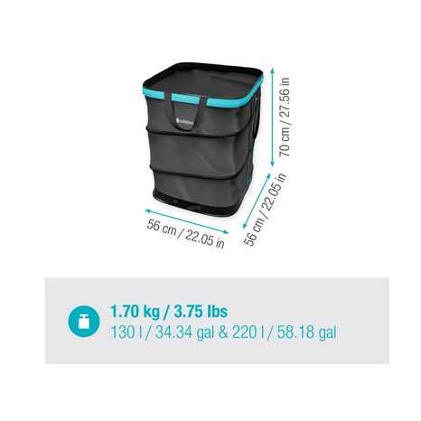 Záhradný kôš Gardena skladací, hranatý - veľ. L 11716-20 - 4