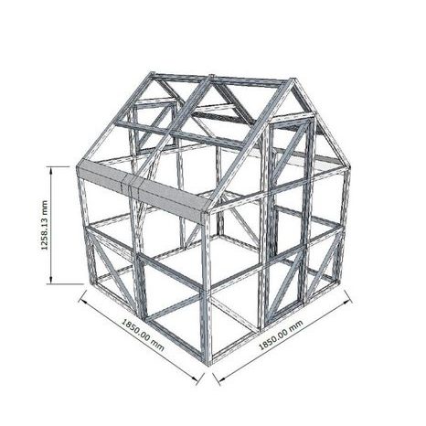 Zahradní skleník MICRO 185x185cm - 6mm - 3