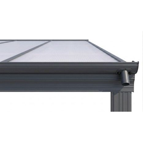 Hliníková pergola LANITPLAST WALL 33 antracit + opál PC LG2118 - 6