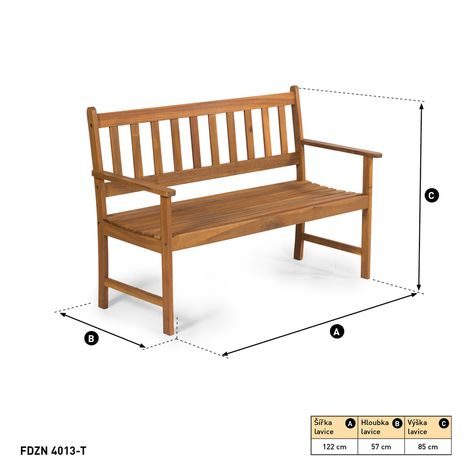 Zahradní lavice 2-místná FIELDMANN FDZN 4013-T - 3