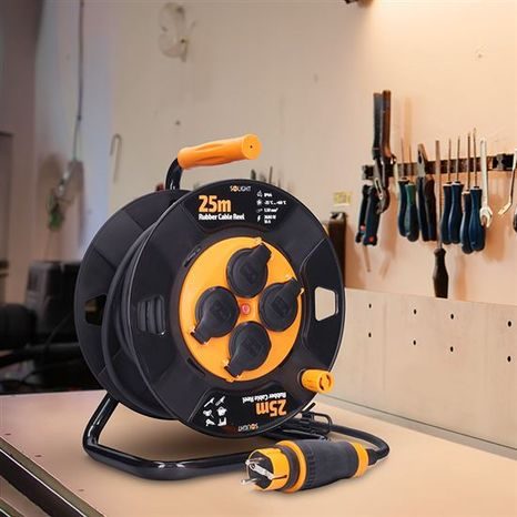 Venkovní prodlužovací kabel SOLIGHT buben 25m, 3x1,5mm² PB33 - 7
