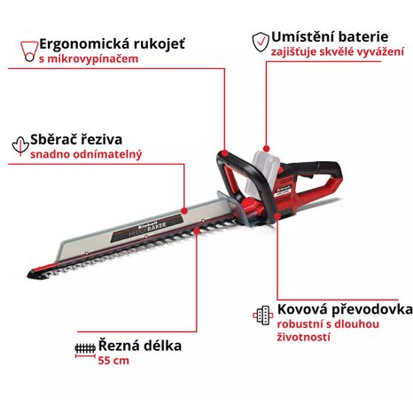 Aku nůžky na živý plot Einhell ARCURRA 18/55 3410920 - 2