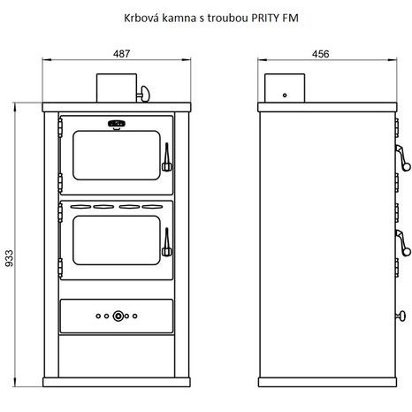 Krbová kamna s troubou PRITY FM - 3