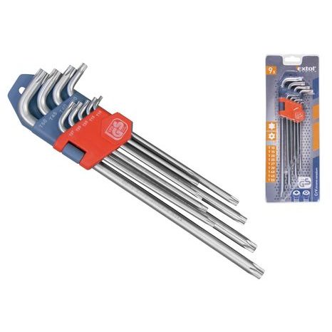 EXTOL PREMIUM 8819412 - L-klíče TORX prodloužené, sada 9ks, T10-50mm - 3