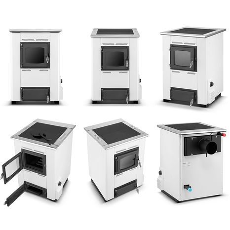 Krbová kamna s varnou plotnou a výměníkem TEMY ES 25 kW Bílá - 2