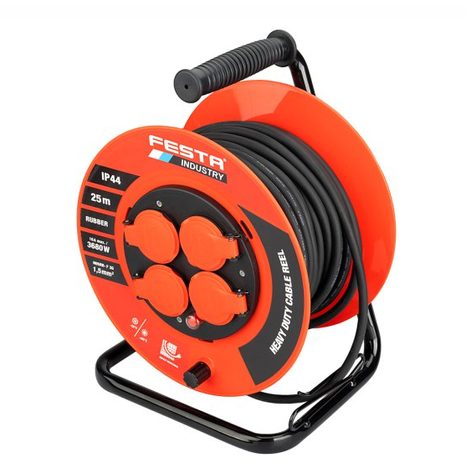 Venkovní prodlužovací kabel na bubnu 25m 3x1,5mm² FESTA INDUSTRY 37750