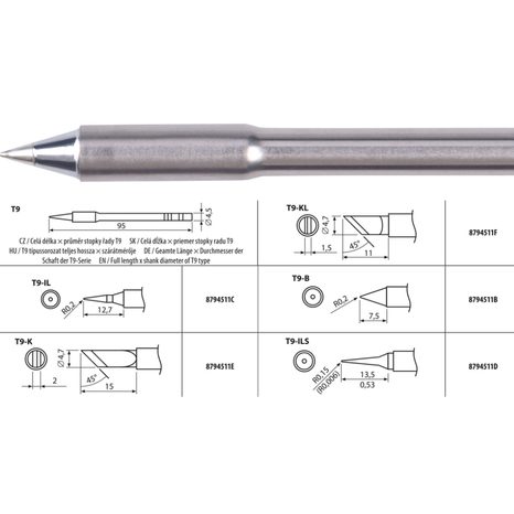 Náhradní pájecí hrot T9-B EXTOL INDUSTRIAL 8794511B - 3