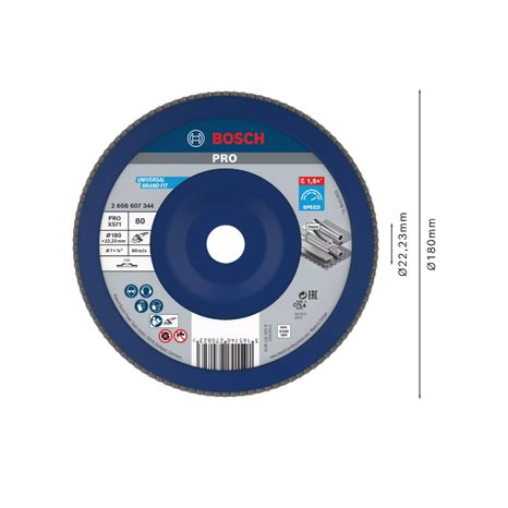 Brusný lamelový kotouč Bosch PRO X571 180 mm G80 2608607344 - 2