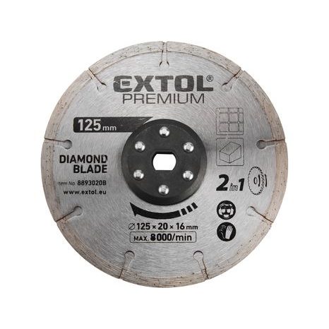 EXTOL PREMIUM 8893020B - kotouc řezný, diamantový, 125x20mm