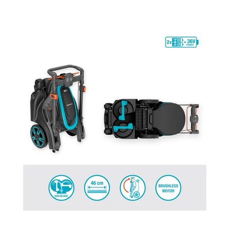 Aku sekačka na trávu Gardena PowerMax Duo 46/36V 14646-65 - 4