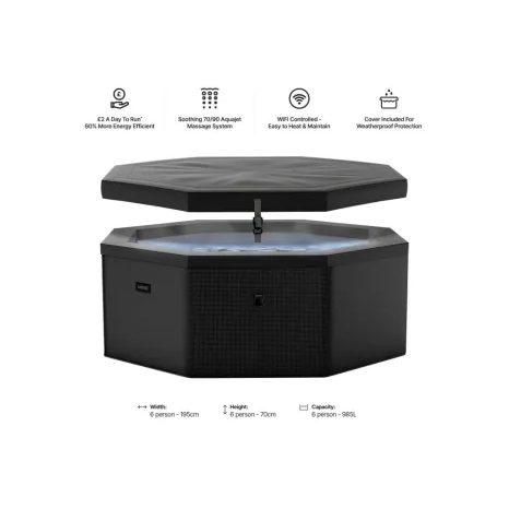 Vírivý bazén CF COMO 6 CHARCOAL BLACK - 2